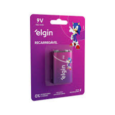 BATERIA RECARREGÁVEL 9V BLISTER C/ 1 UNIDADE