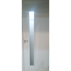 PORTA MADEIRA KIT 2,10X90CM LISA BRANCA VISOR VIDRO ESQUERDA BT13/19 AL7 MACIÇA