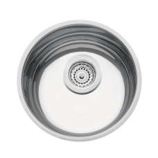 CUBA INOX REDONDA 30X16CM AB AÇO 304 C/ VÁLVULA - LUNA AÇO INOX POLIDO