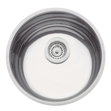 CUBA INOX REDONDA 35X16,5CM AB AÇO 304 C/ VÁLVULA - LUNA AÇO INOX POLIDO
