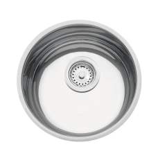 CUBA INOX REDONDA 30X14CM AB AÇO 304 C/ VÁLVULA - LUNA AÇO INOX POLIDO