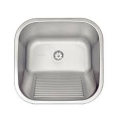 LAVANDERIA INOX 304 ENCAIXE 40X40 AC C/ VÁLVULA - ACETINADO